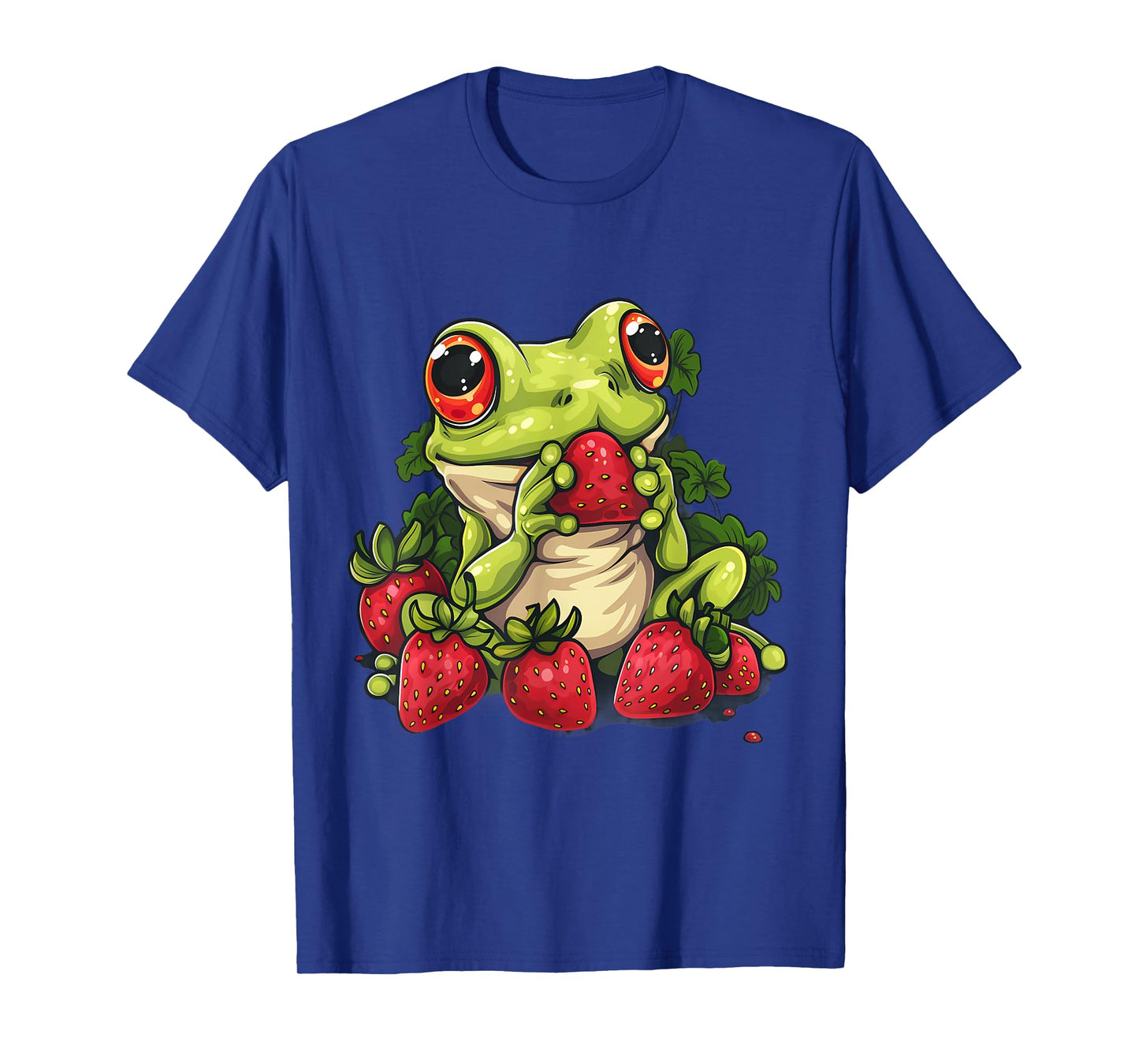 Strawberry Frog Strawberries Animal Print Wildlife Drawing T-Shirt