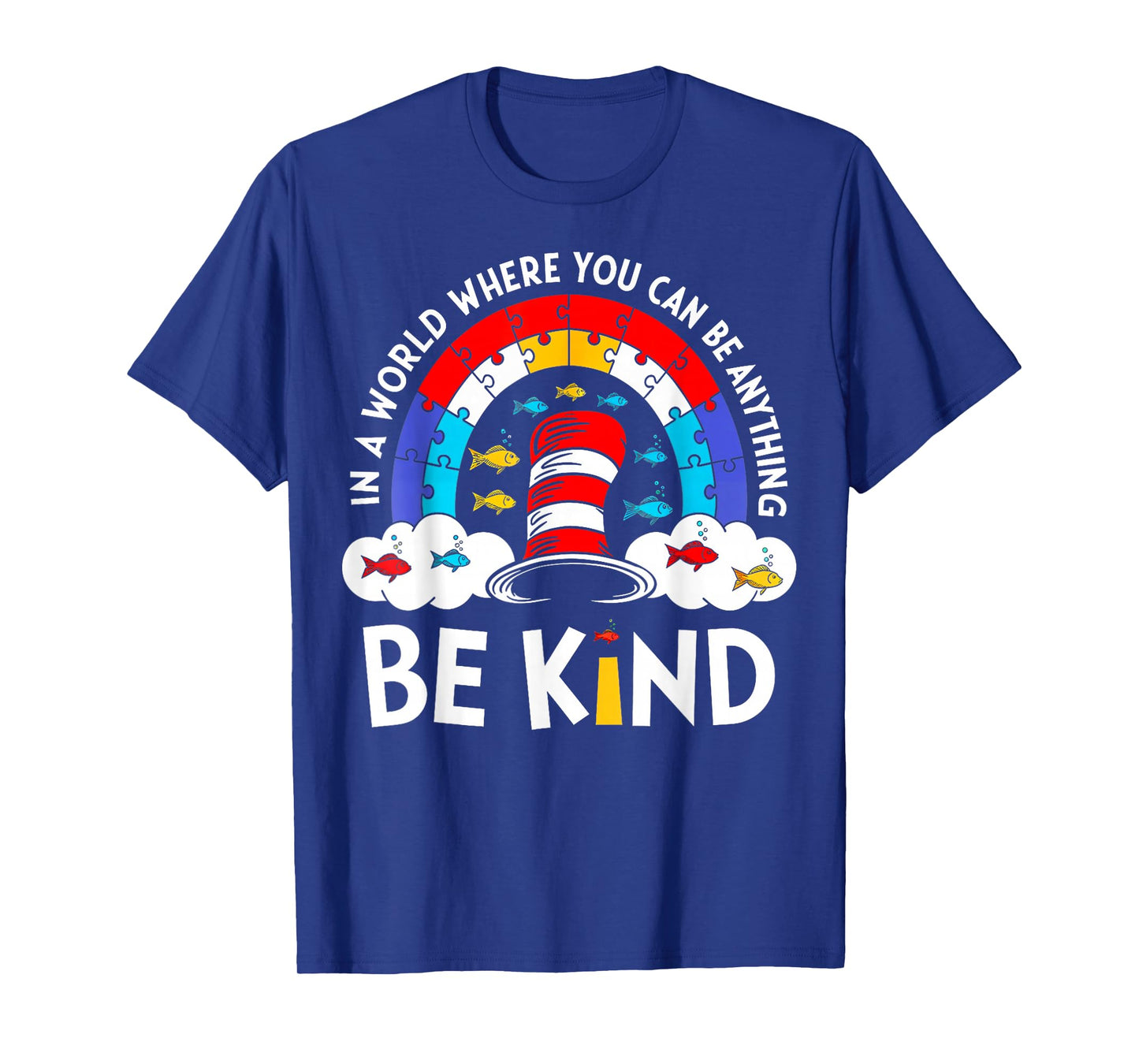 Autism Awareness for Teacher Why Fit in Doctor Cat Hat Cool T-Shirt - T-Shirt | Royal