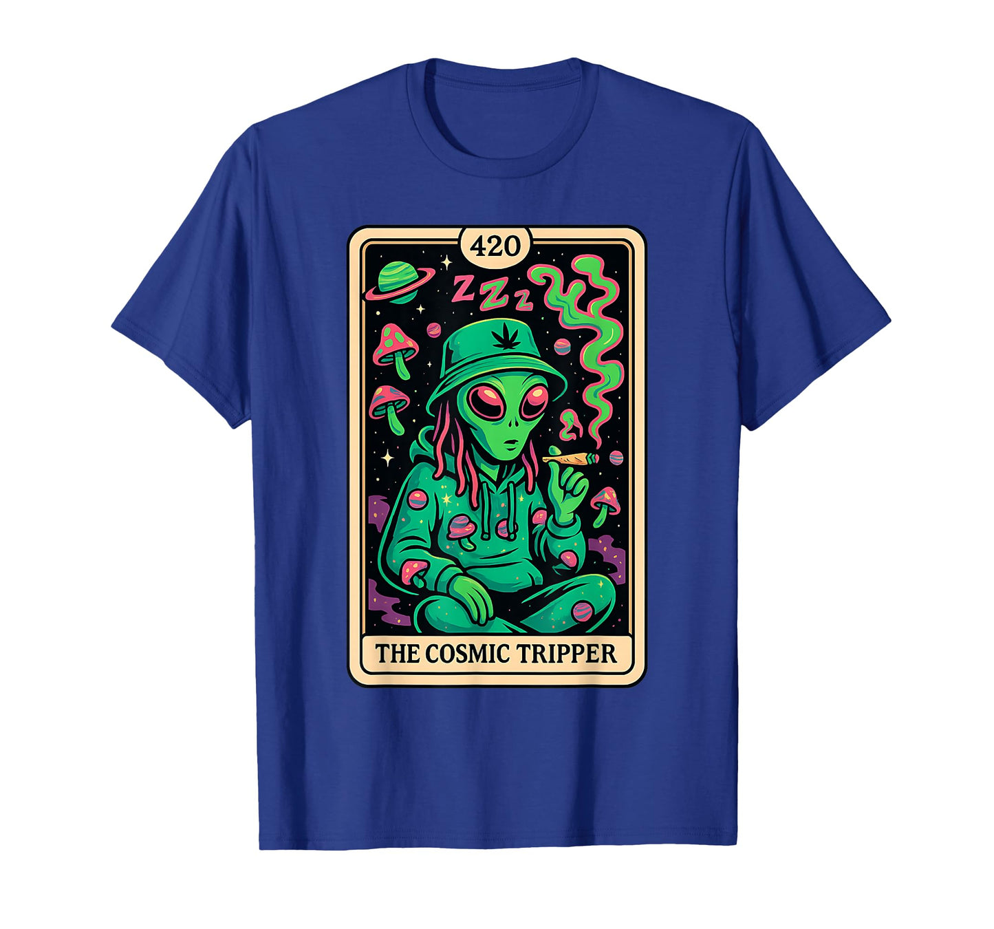 Cosmic Tripper Alien 420 Stoner Psychedelic Weed Space Vibe T-Shirt