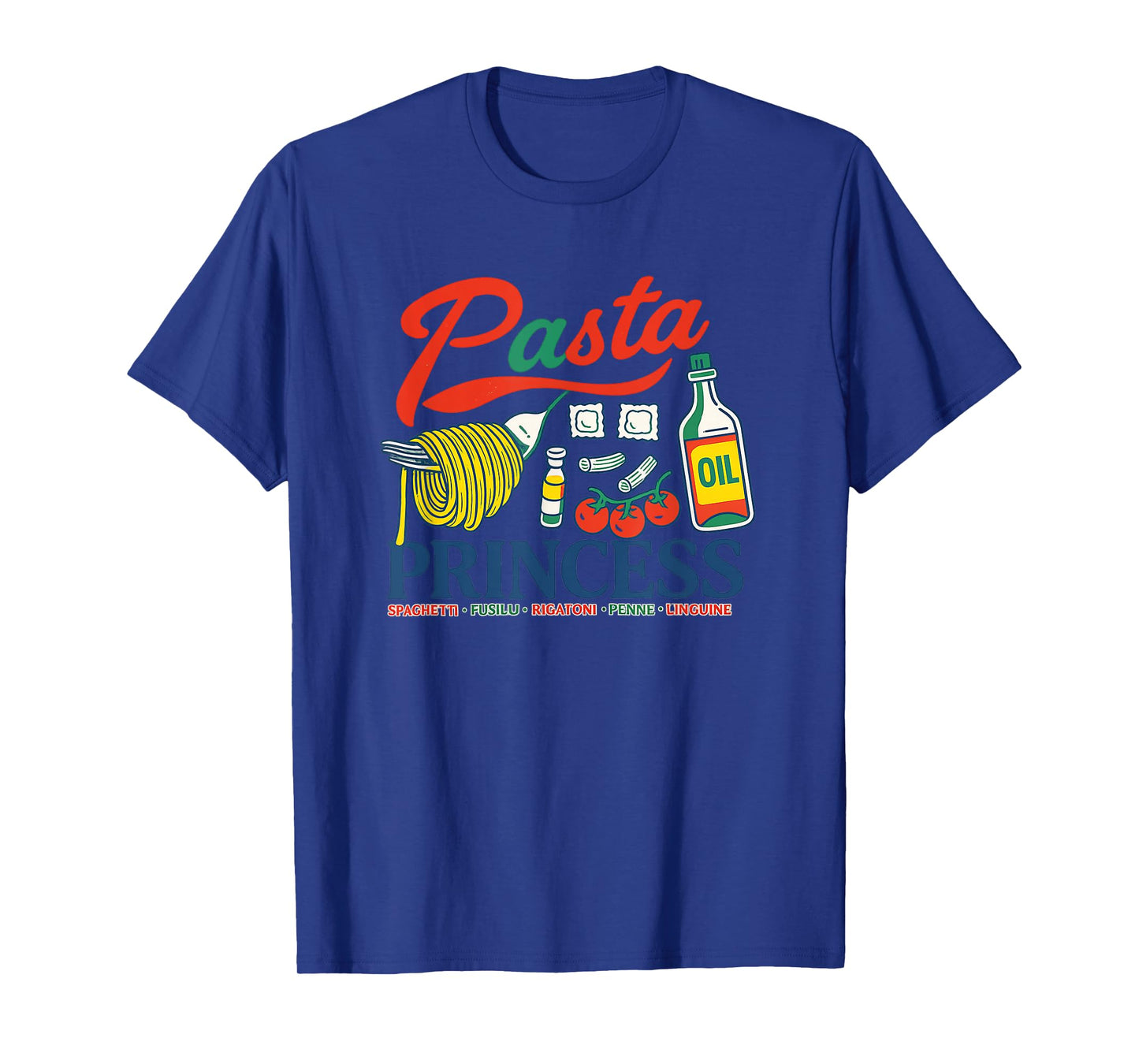 Pasta Princess Retro Foodie Doodle Art Design T-Shirt