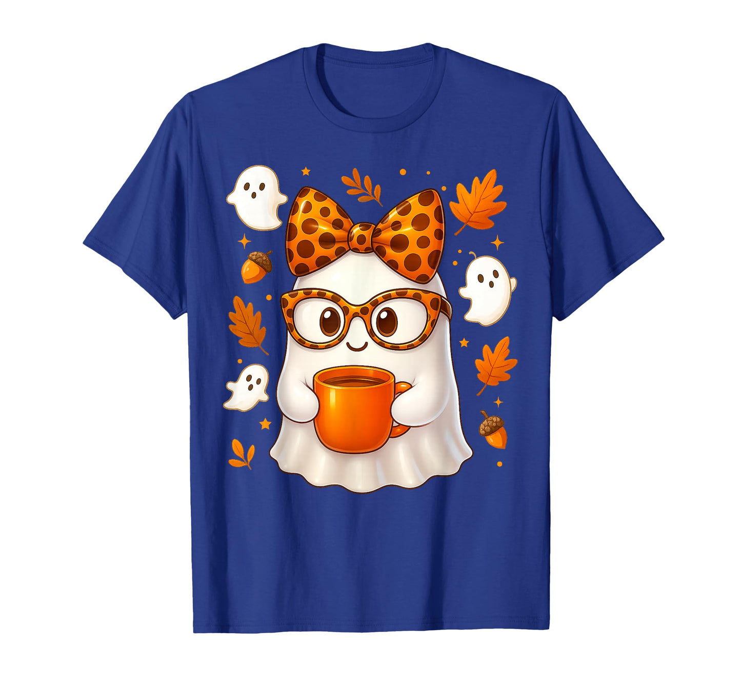 Cute Boo Ghost Coffee Pumpkin Spice Fall Autumn Women Girl T-Shirt