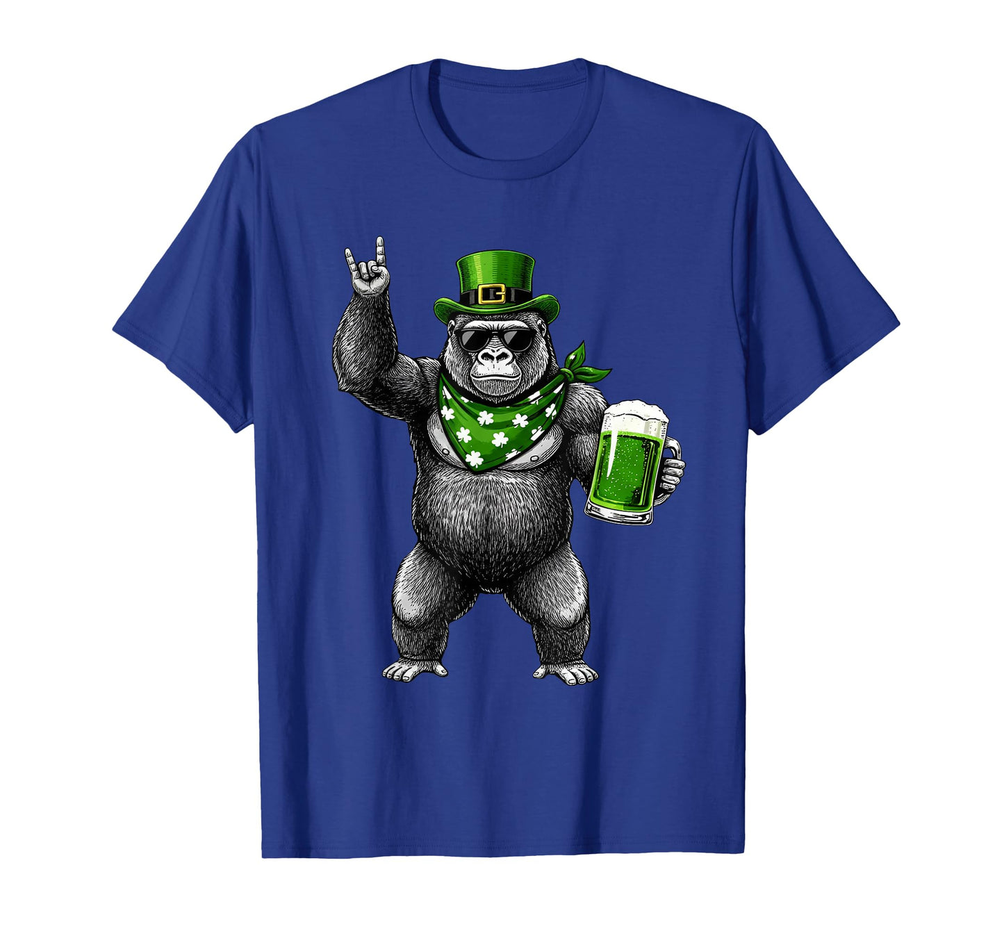 Funny Gorilla St Patty's Shamrock Beer St Patrick's Day Men T-Shirt - T-Shirt | Royal