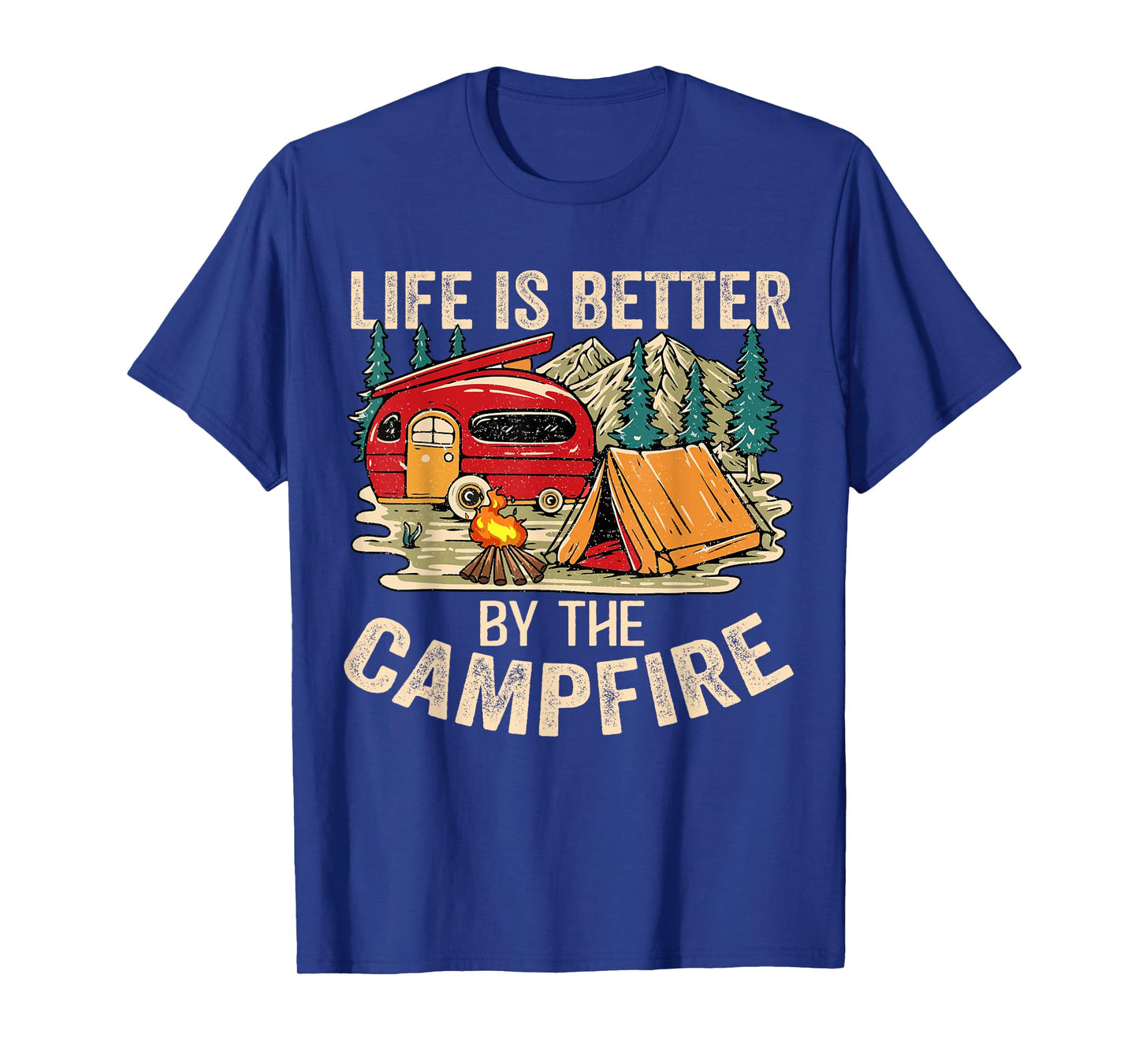 Vintage Retro Life is Better Around The Campfire Camping T-Shirt