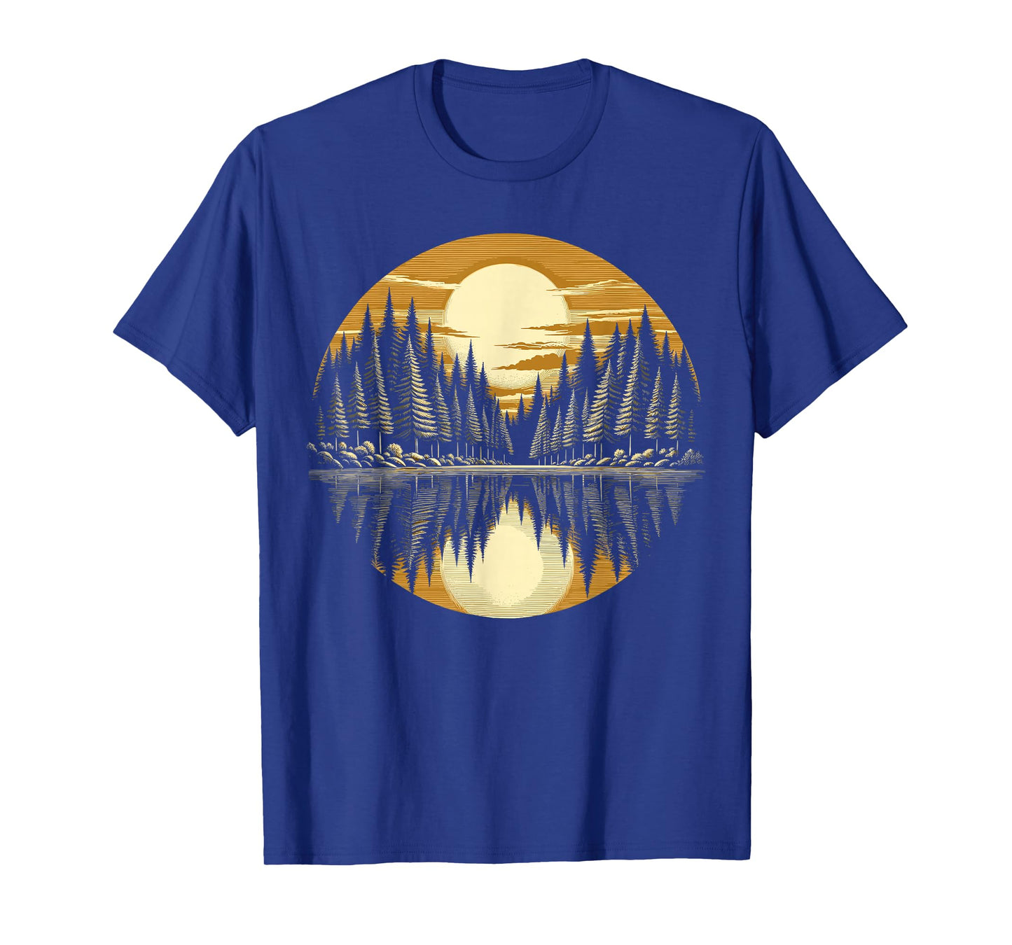 Nature Reflection Retro Forest Trees Outdoor Wildlife T-Shirt