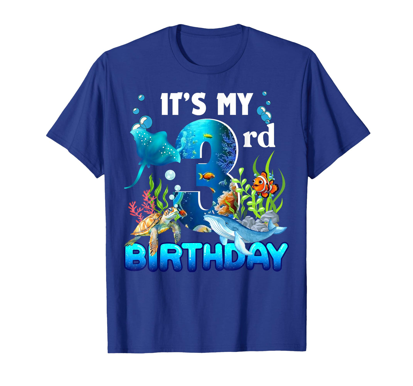 It's My 3rd Birthday Party Ocean 3 Years Old Sea Fish B-Day T-Shirt