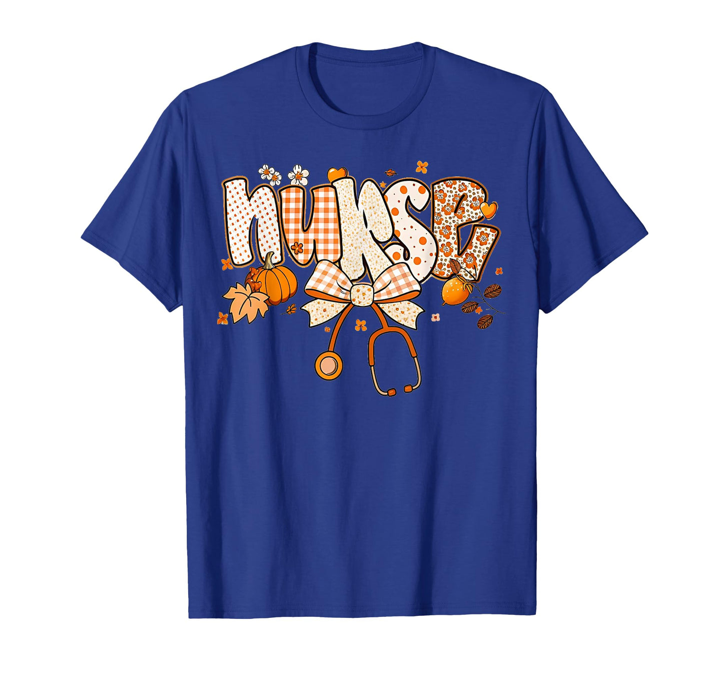 Retro Pumpkin Nurse Life Stethoscope Fall Autumn Funny Nurse T-Shirt