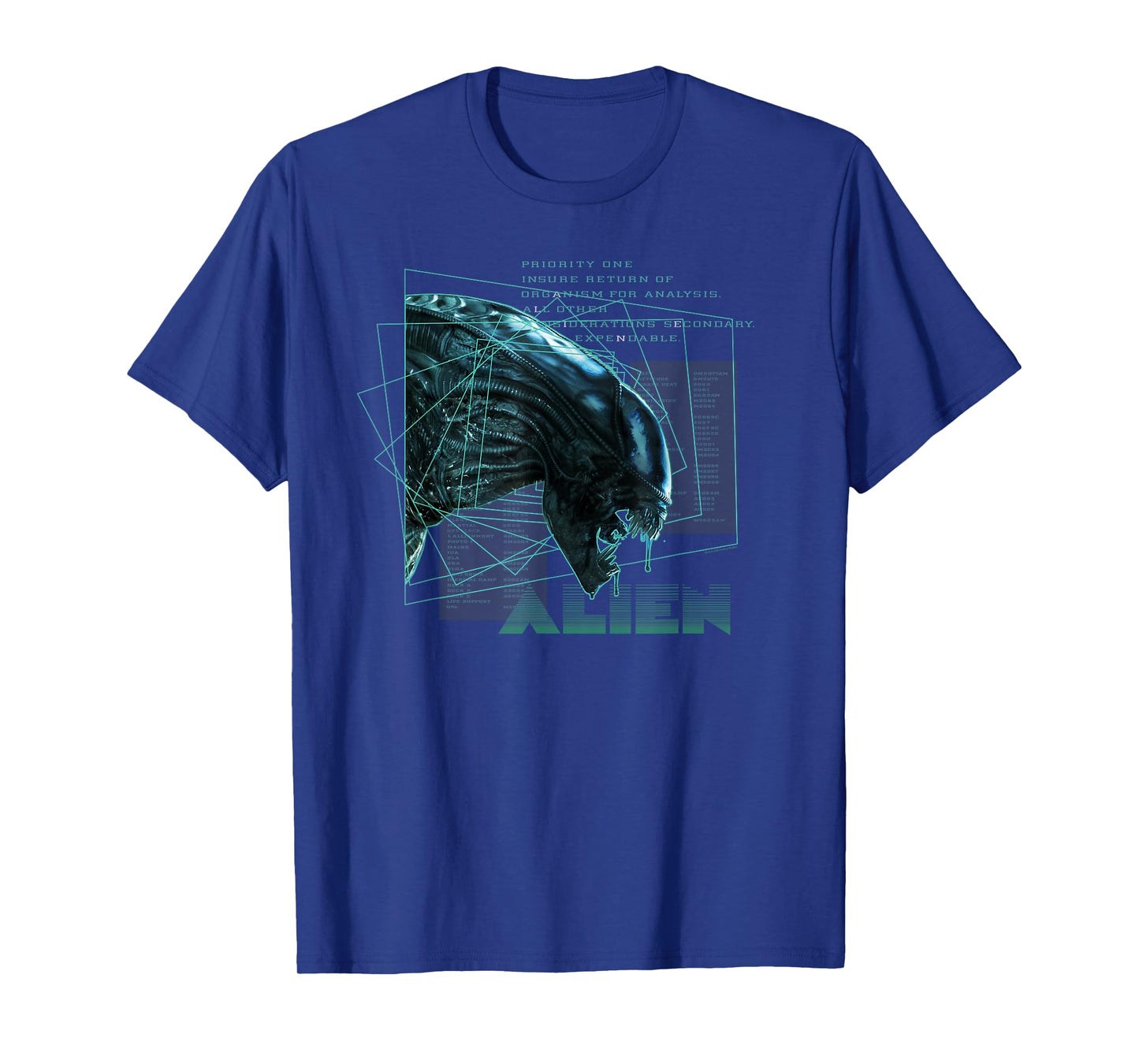 Alien 45th Anniversary Movie Xenomorph Priority One Logo T-Shirt