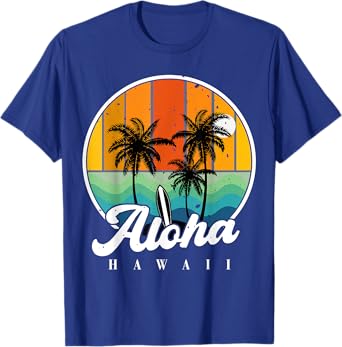 Aloha Hawaii Hawaiian-Shirt Palm Tree Beach Youth Boy Kids T-Shirt