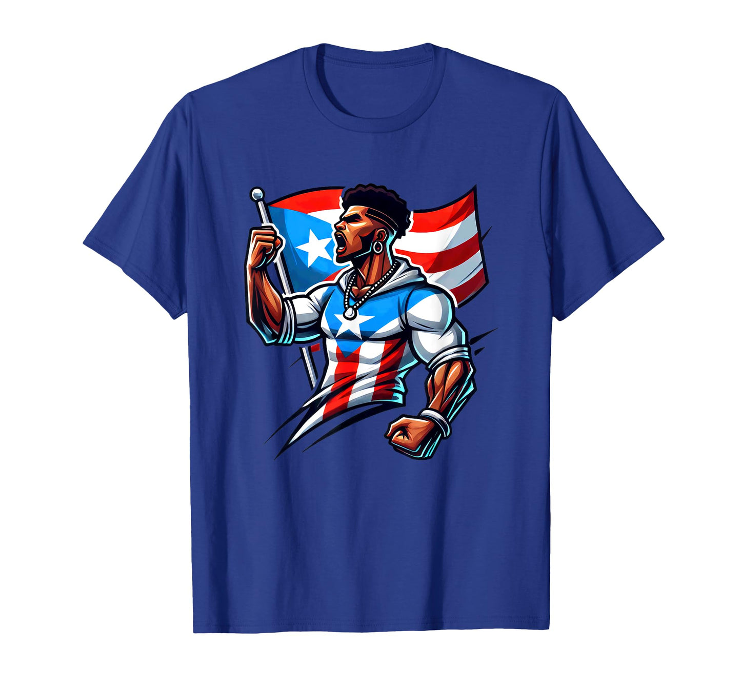 Afro Boricua Protest Fist Puerto Rican Flag Strong Latino T-Shirt