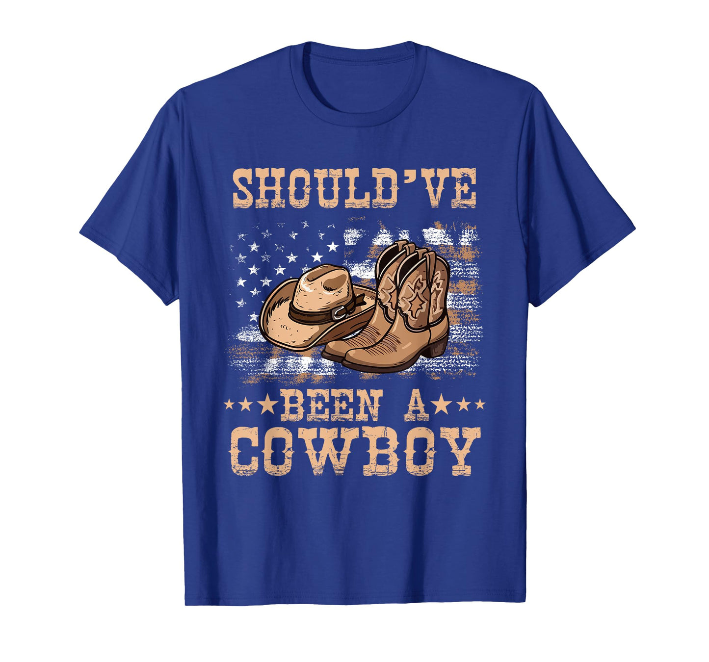 Vintage Should Have Been Cowboy Tee Hat Western Life country T-Shirt