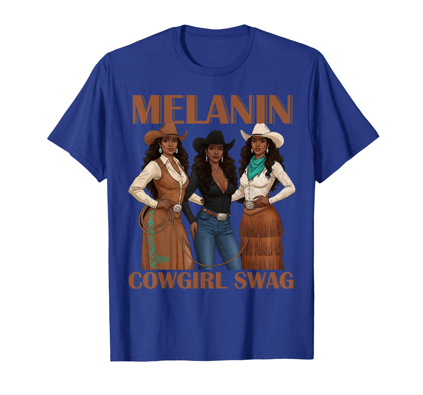 Let's Go Girls Retro Western Country Melanin Cowgirl Swag T-Shirt