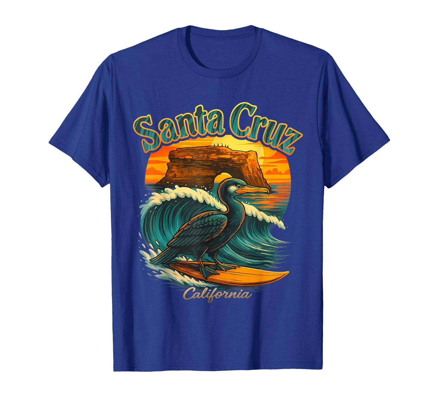 Surfer Surfing 70s 80s Santa Cruz California Retro Vintage T-Shirt