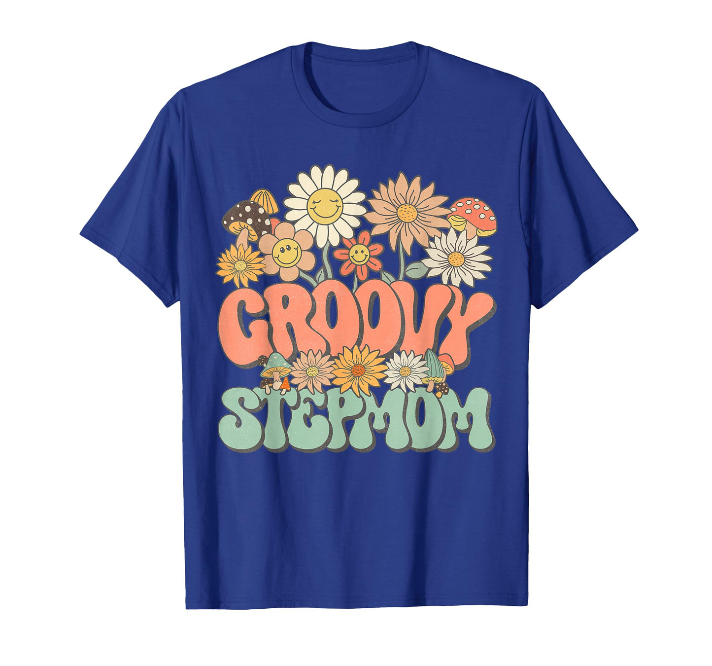 Groovy Stepmom Floral Hippie Retro Daisy Wildflower Women T-Shirt