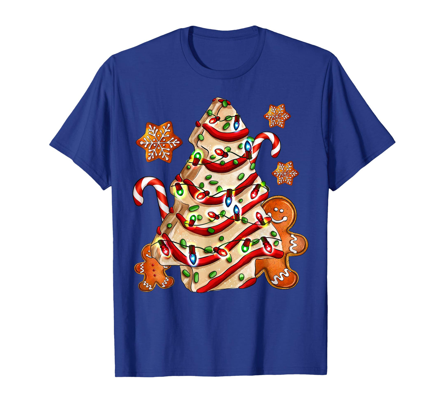 Christmas Tree Cakes Debbie And Gingerbread Cookies Pajamas T-Shirt