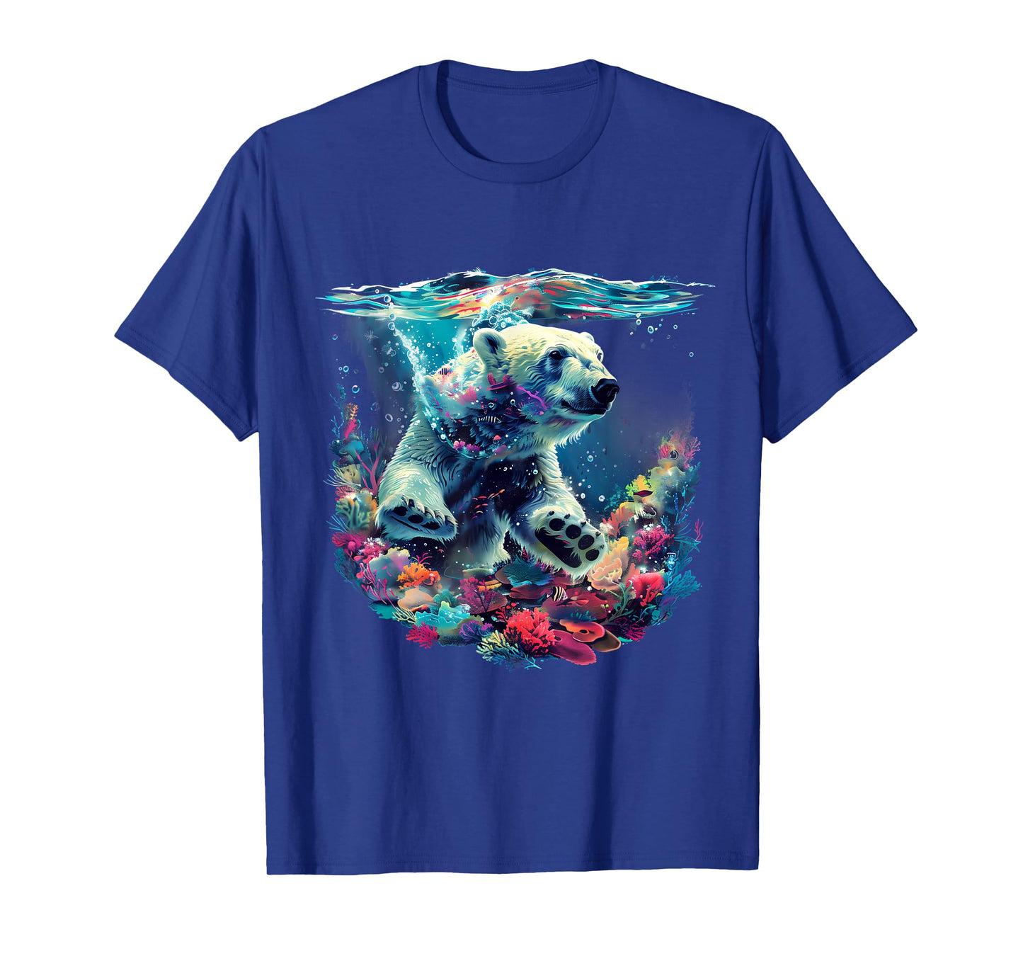 Polar Bear Sea Ocean Polar Bear Marine Mammal Artwork Motif T-Shirt