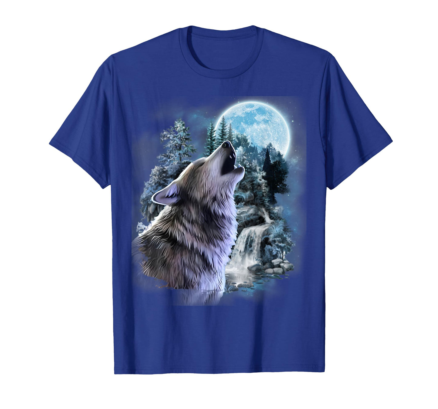Wolf Howling Moon Forest Nature Wildlife Animal Lovers T-Shirt