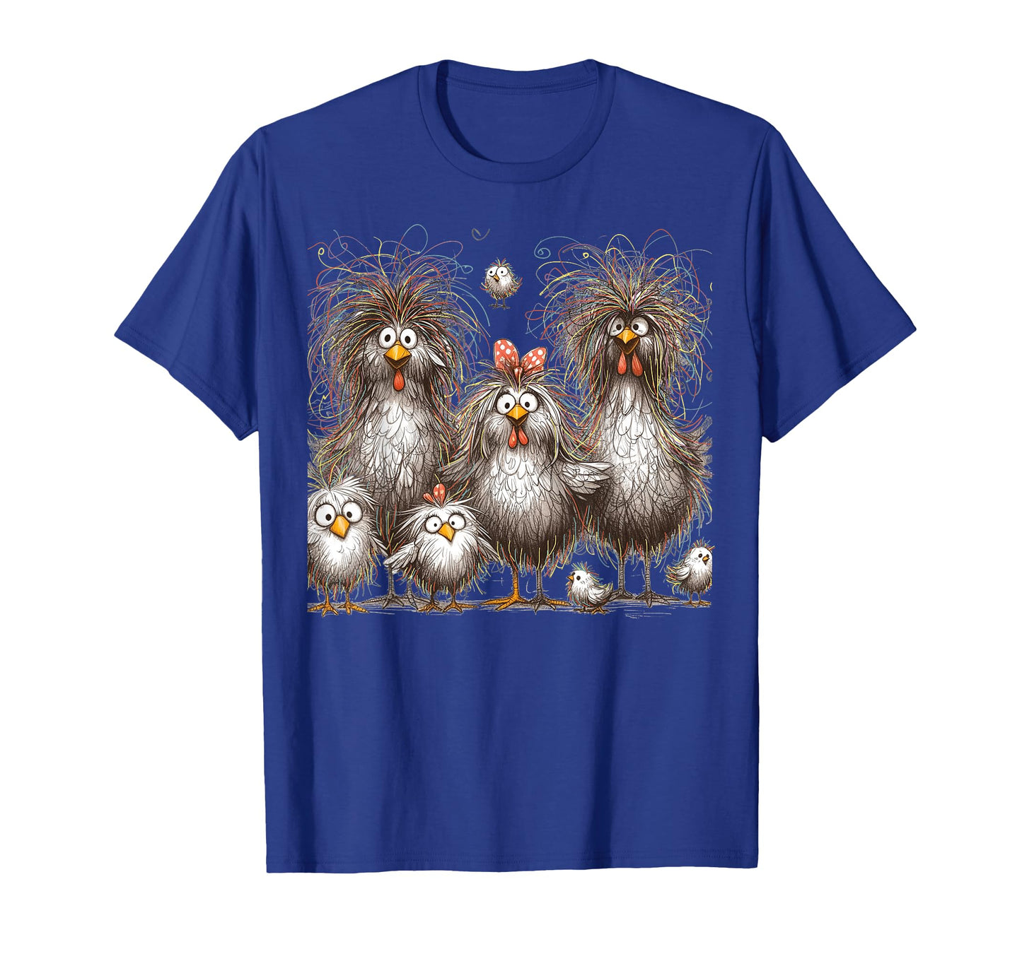 Funny Chicken Art Eagerlys Colorful T-Shirt