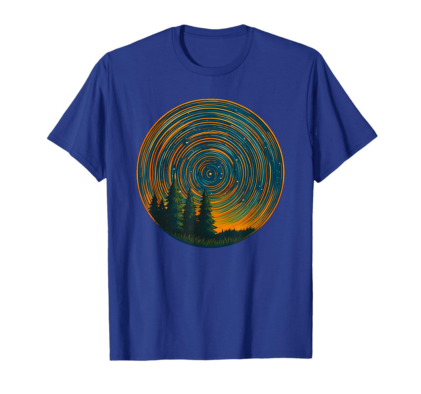 Star Trails Forest Night Sky Nature Lover Retro, Wildlife T-Shirt