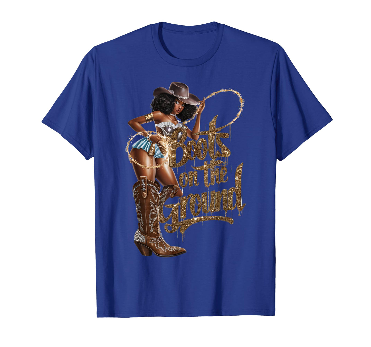 Funny Cowgirl Boots Bling Women Love Country Life Linedance T-Shirt