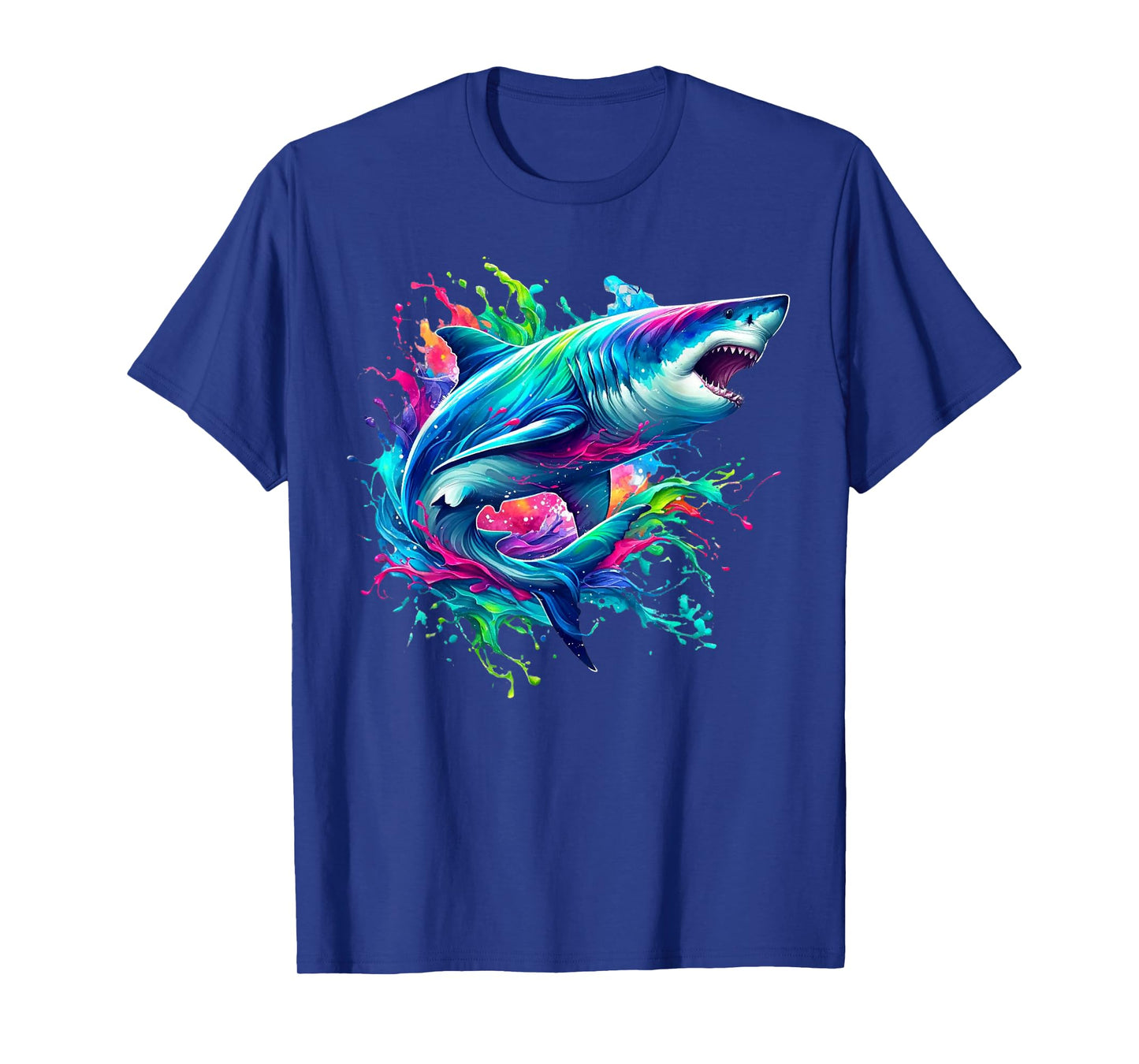Shark Marine Biologist Paint Splash Ocean Animal Shark Lover T-Shirt