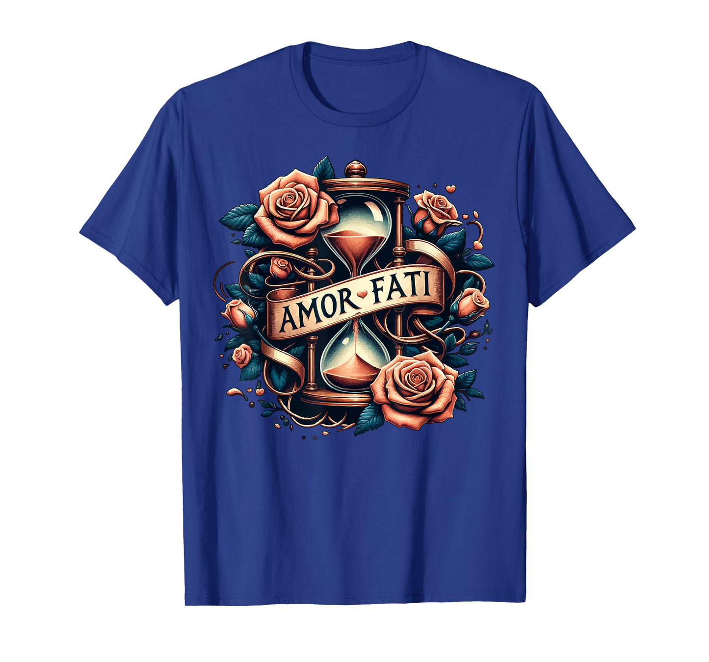 Amor Fati Rose Time Hourglass Philosophy T-Shirt