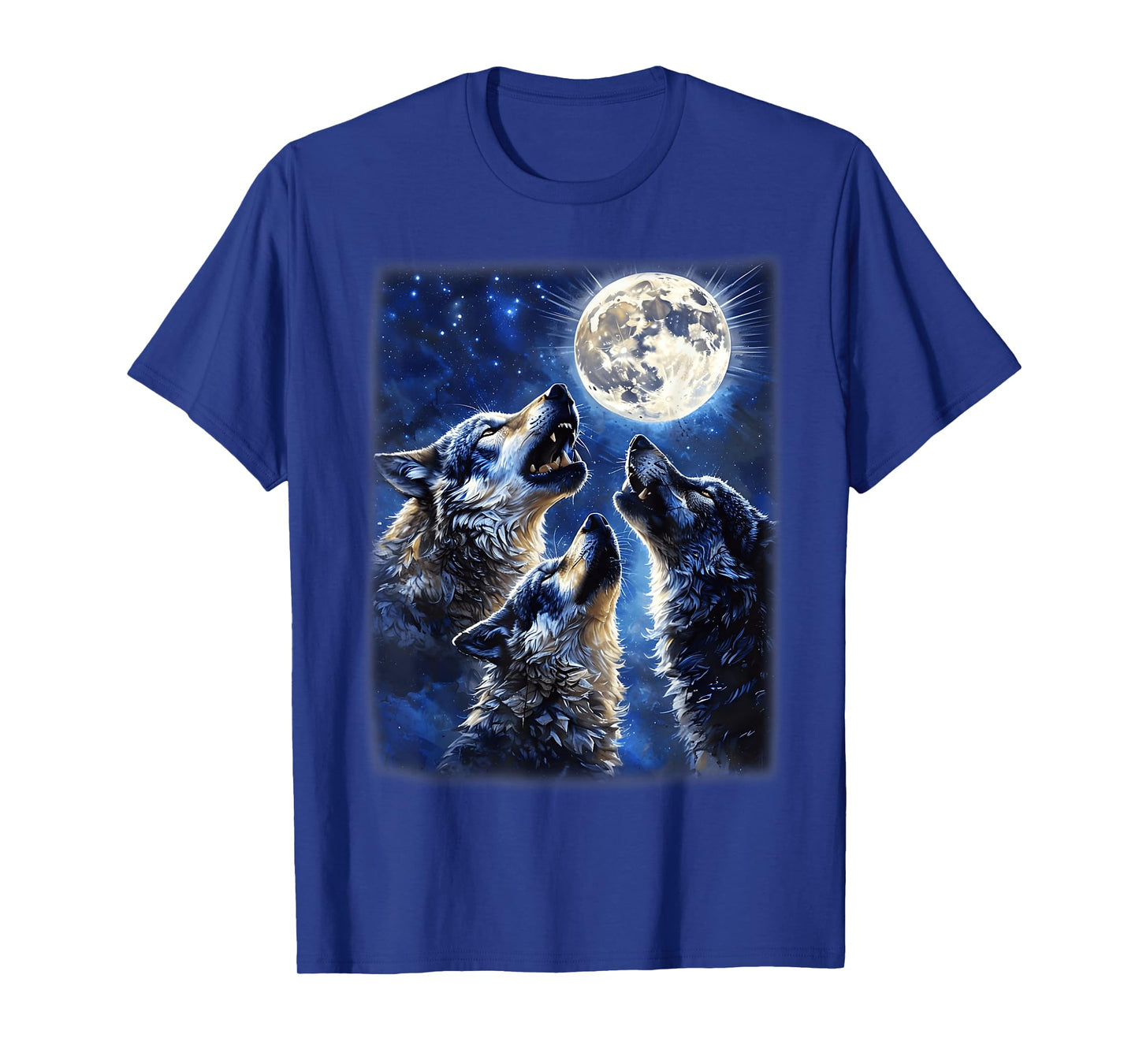 Wildlife Wolves Lovers Wolf Howling at The Moon Men Boy T-Shirt