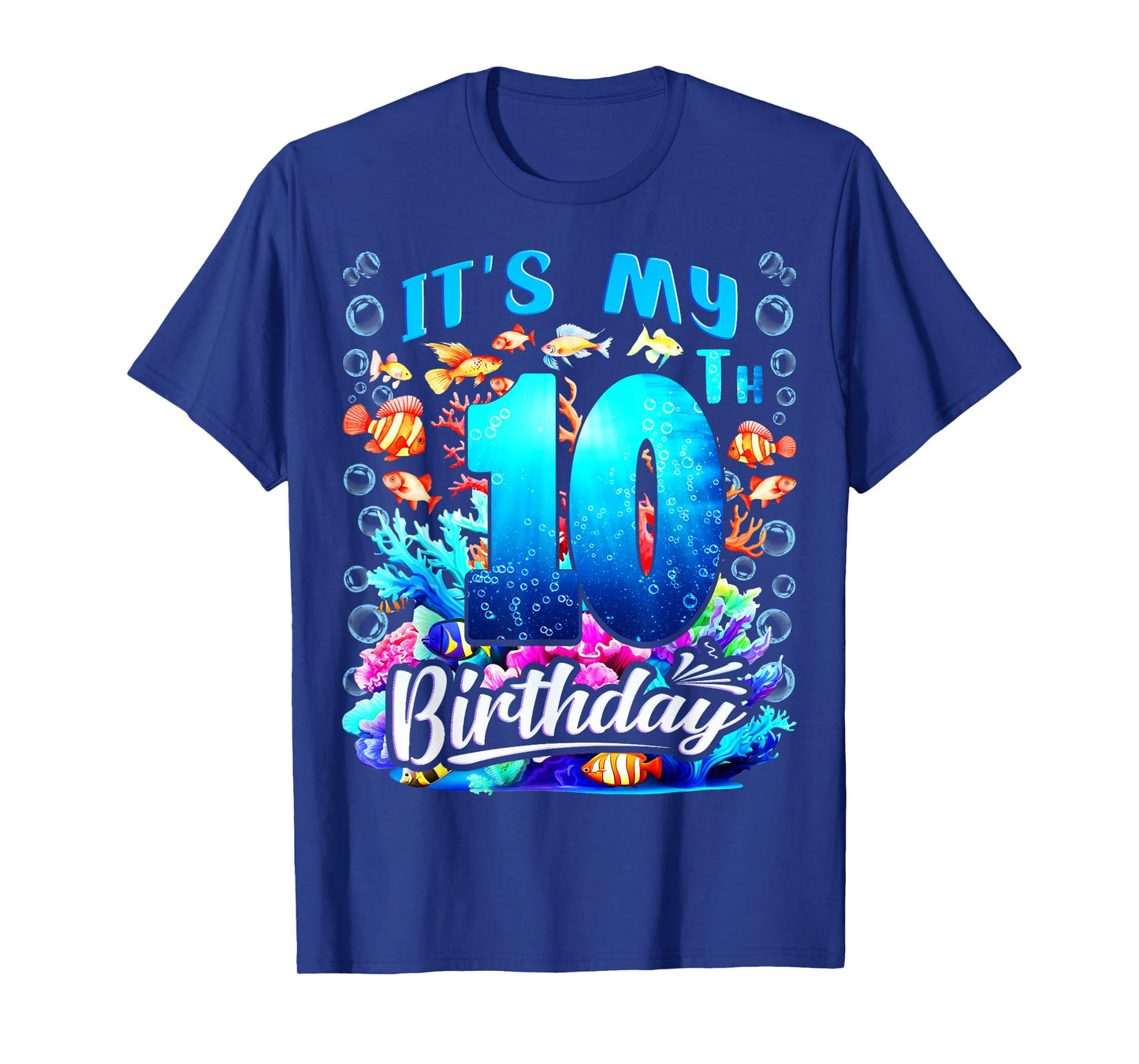 It's My 10th Birthday Boy Sea Fish Ocean Animals Aquarium T-Shirt