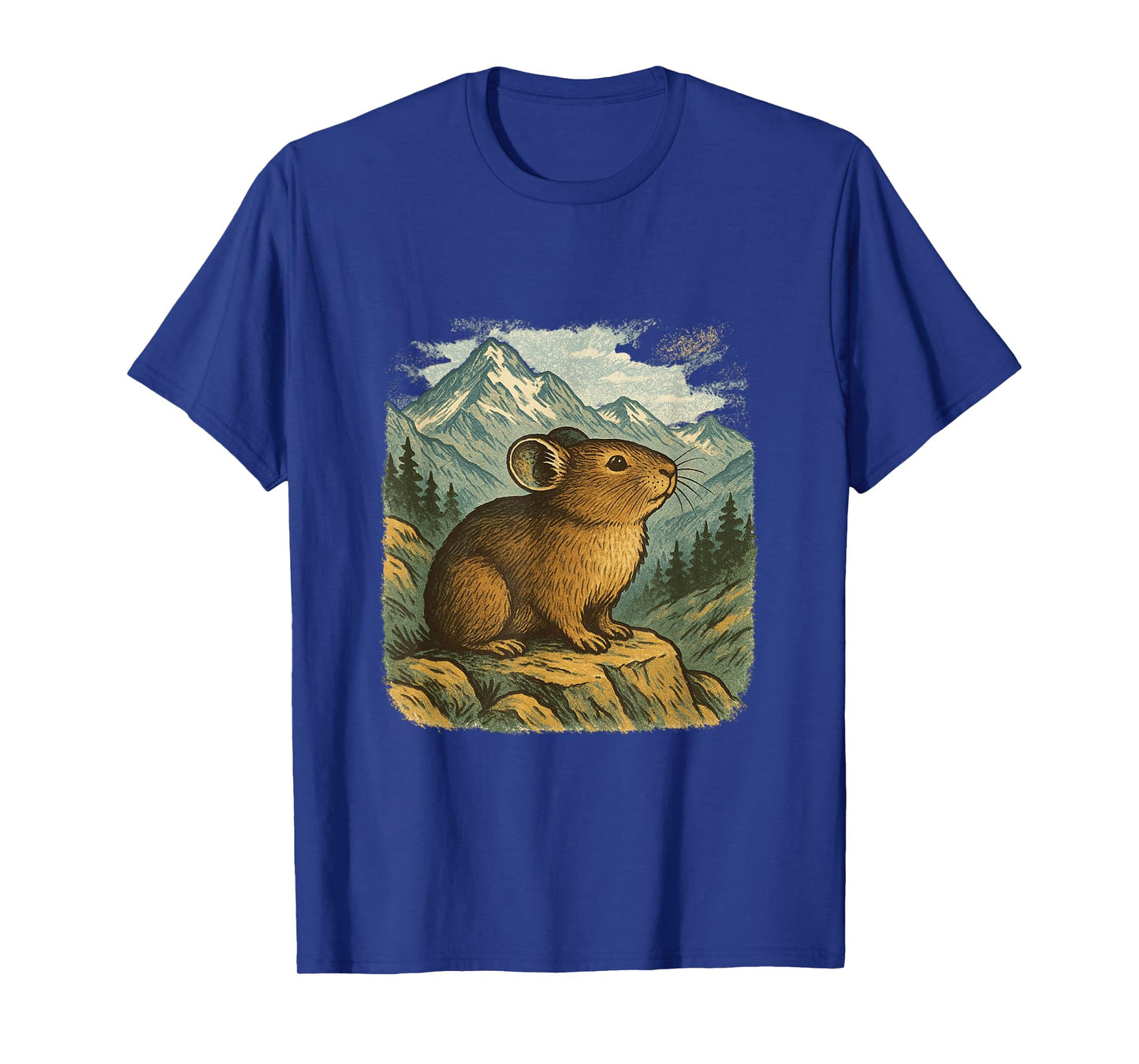 Mountain Pika – Vintage Wildlife Art in Alpine Setting T-Shirt