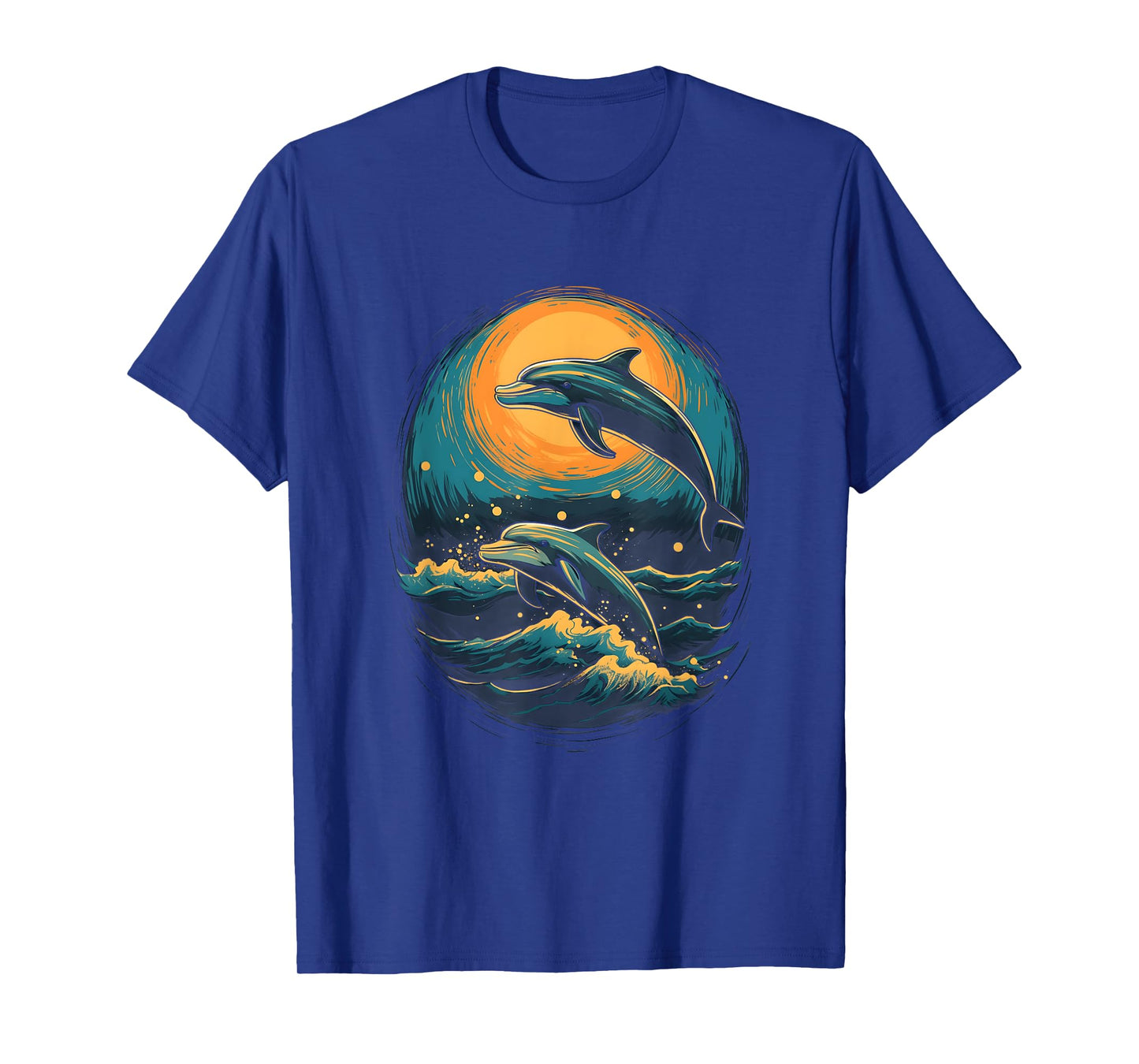 Dolphins At The Moon Parody 3 Dolphin Moon Ocean Life T-Shirt