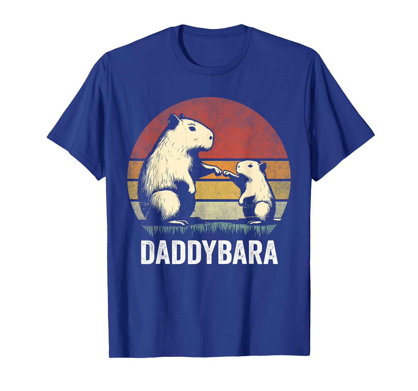 Retro Capybara Dad and Son Bumps Funny Capybara Father's Day T-Shirt