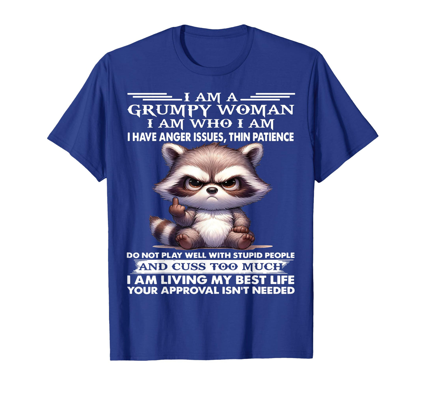 Cute Raccoon I Am A Grumpy Old Woman I Have Anger Issues T-Shirt
