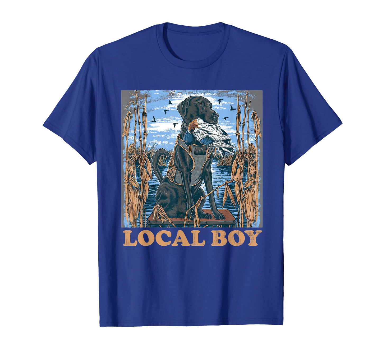 Local Boy GSP Pointer Hunting Dog Marsh Scene Sunset Vintage T-Shirt