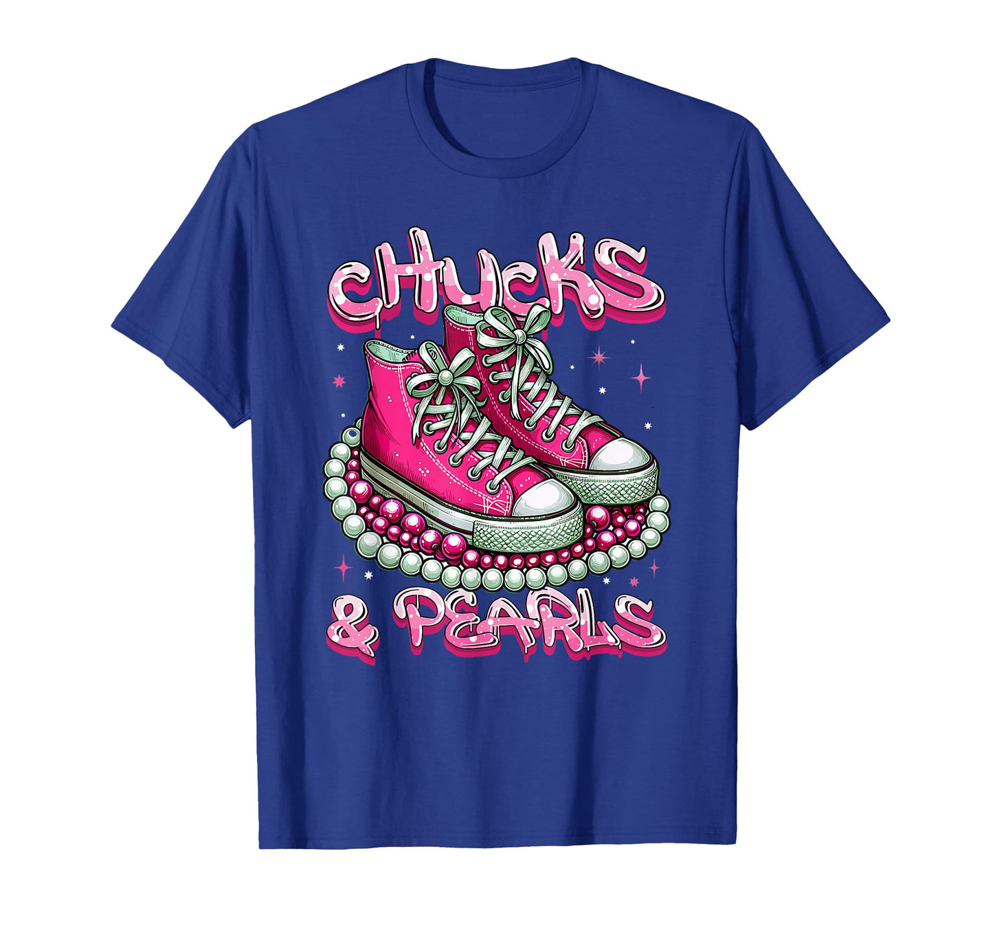 Pink Chucks And Pearls Women T-Shirt