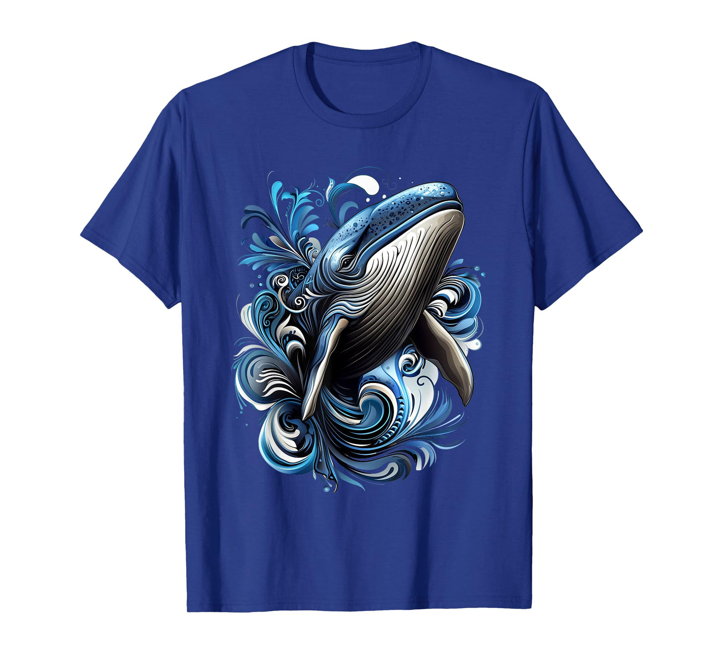 Blue Whale Wildlife Nature Colorful Blue Whale T-Shirt