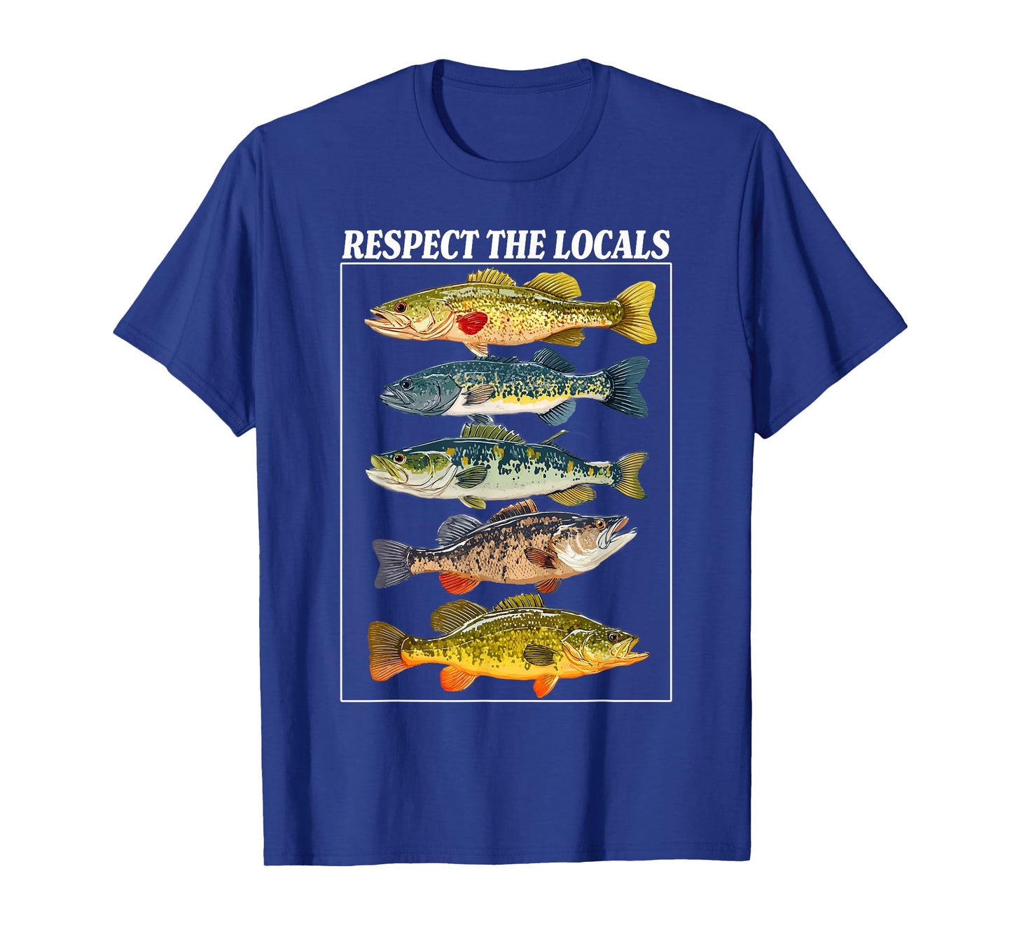 Vintage Bass Fishing Fish Chart Respect The Locals T-Shirt