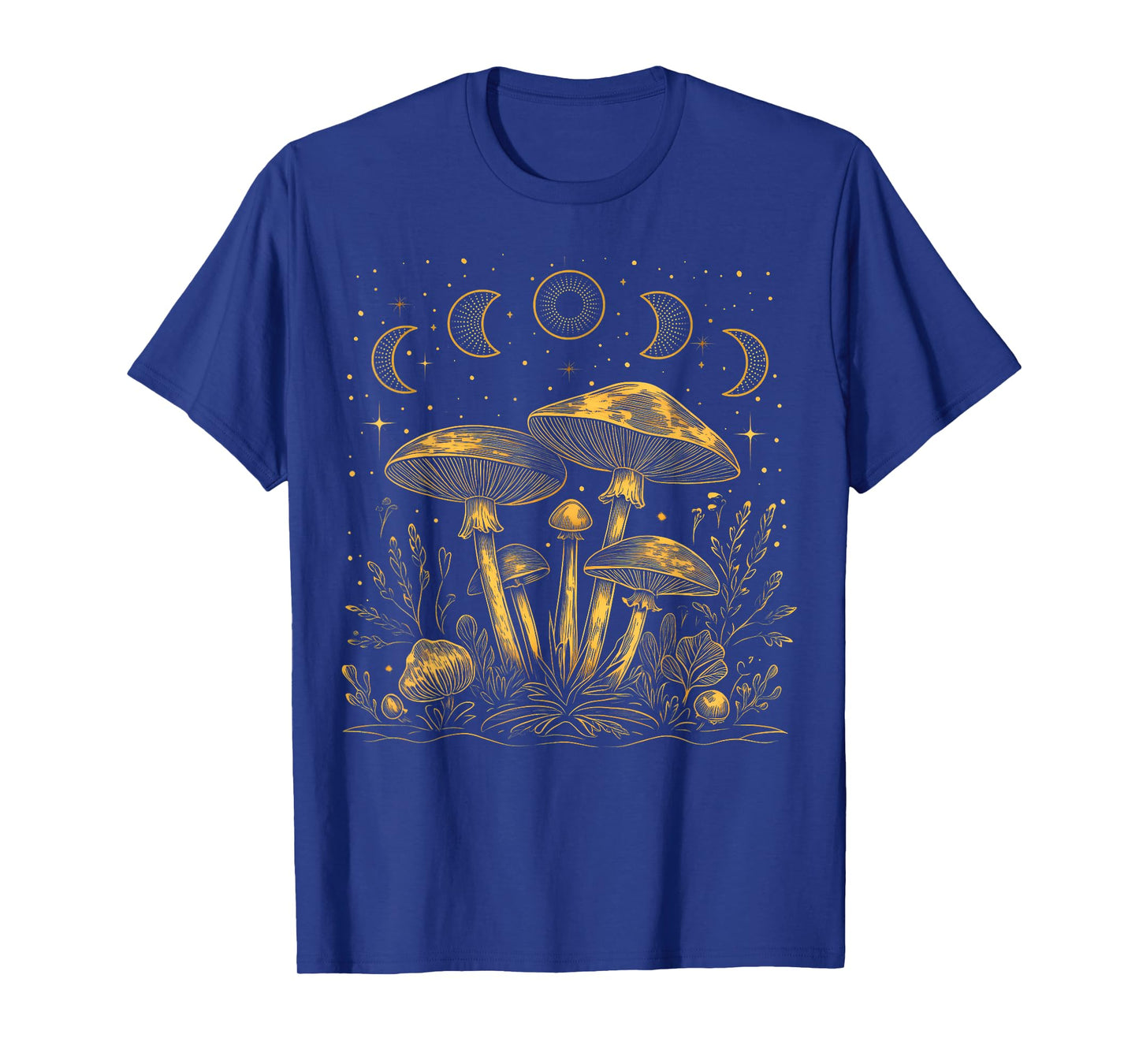 Vintage Dark Academia Fungi Mushroom Moon Witchy Aesthetic T-Shirt