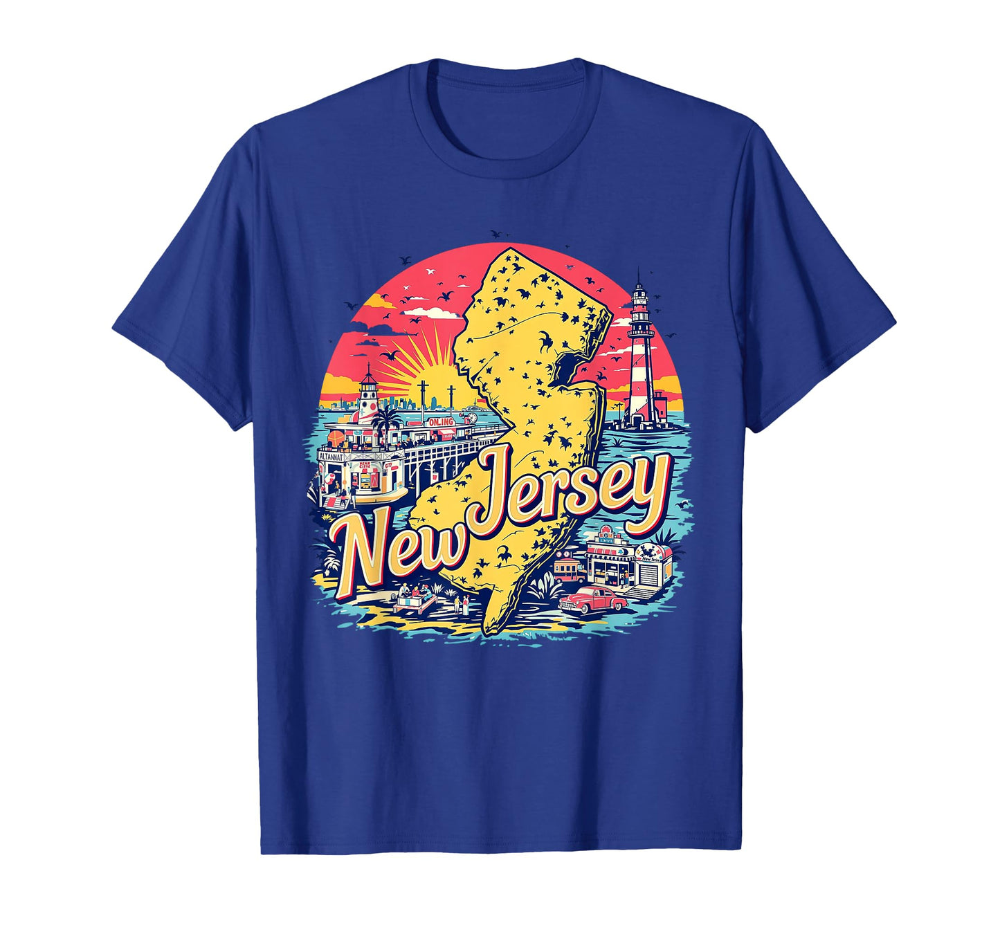 Vintage New Jersey State Map Retro T-Shirt