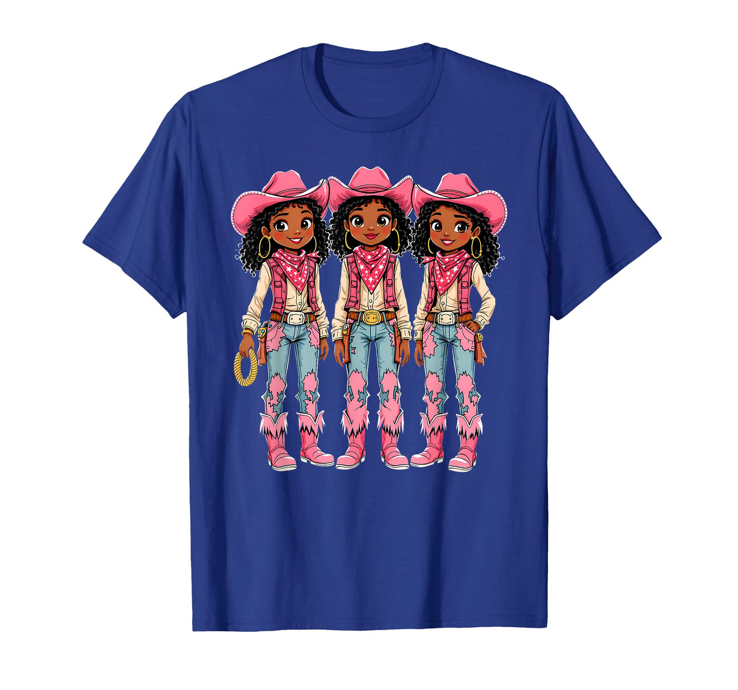 African American Black Cowgirl Girls Western Rodeo Melanin T-Shirt
