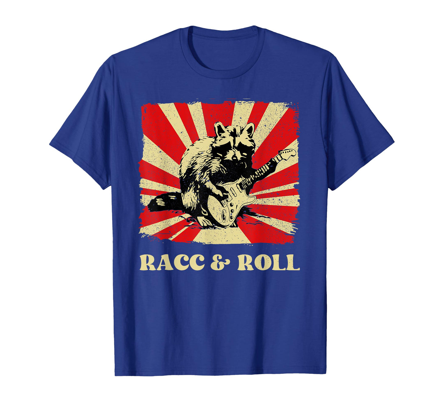 Funny Raccoon Playing Banjo Guitar Racc and Roll Cute Racoon T-Shirt