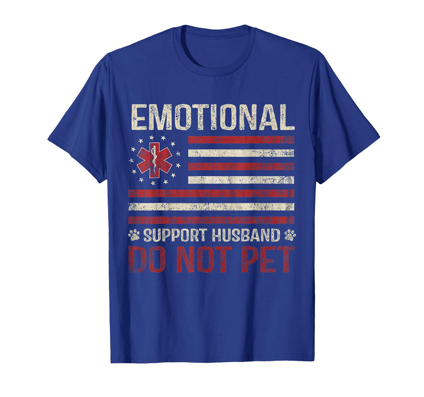 Vintage Do Not Pet Emotional Support Husband Funny T-Shirt