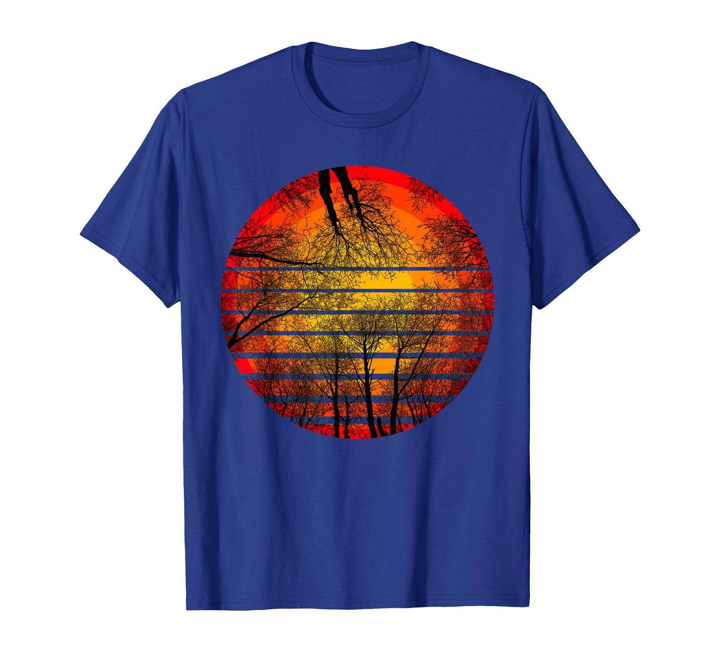 Trees Wildlife Nature Vintage Forest and Sunset. T-Shirt