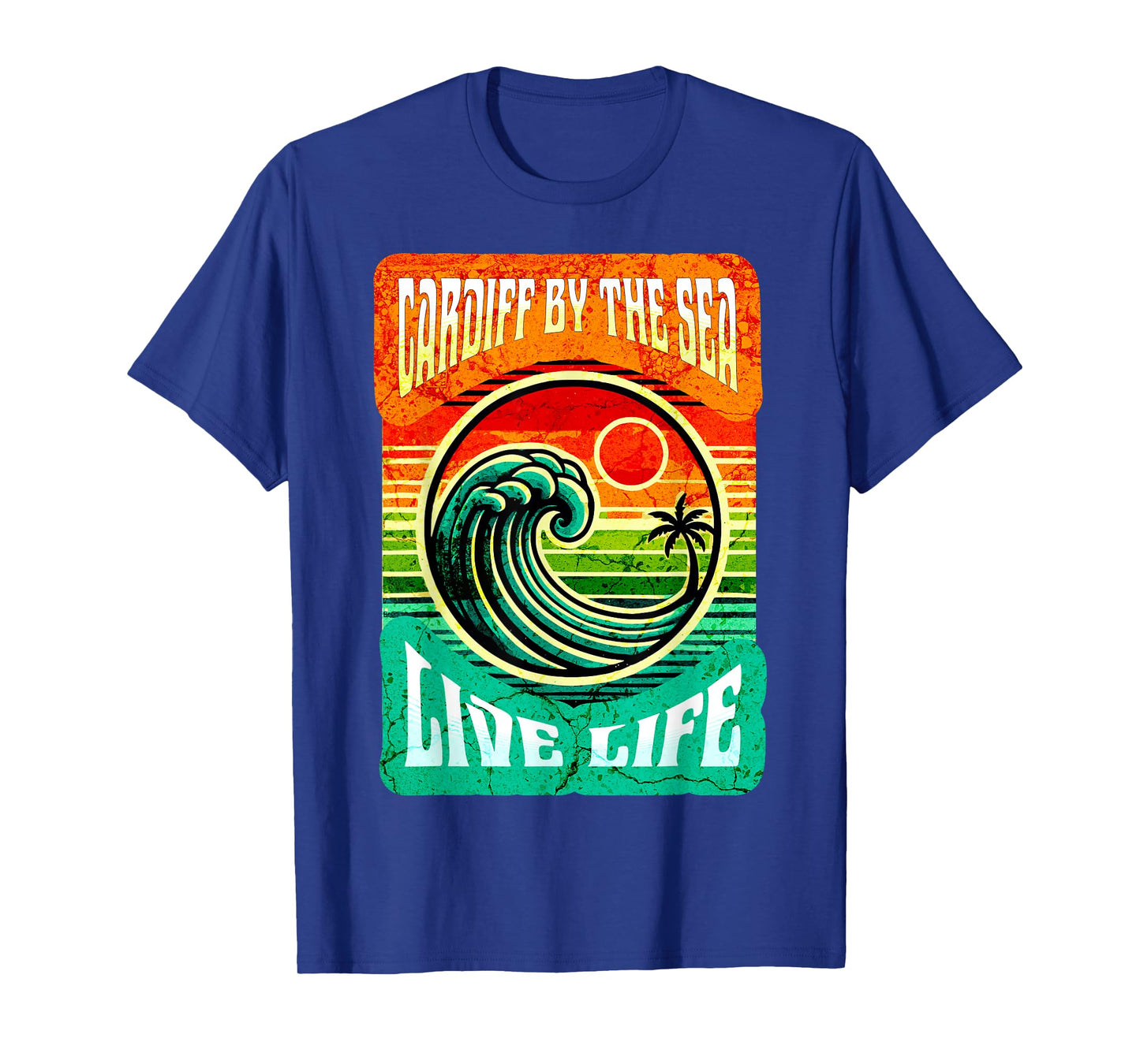 Cardiff By The Sea Coastal Vibes Sunset Graphic Tee T-Shirt