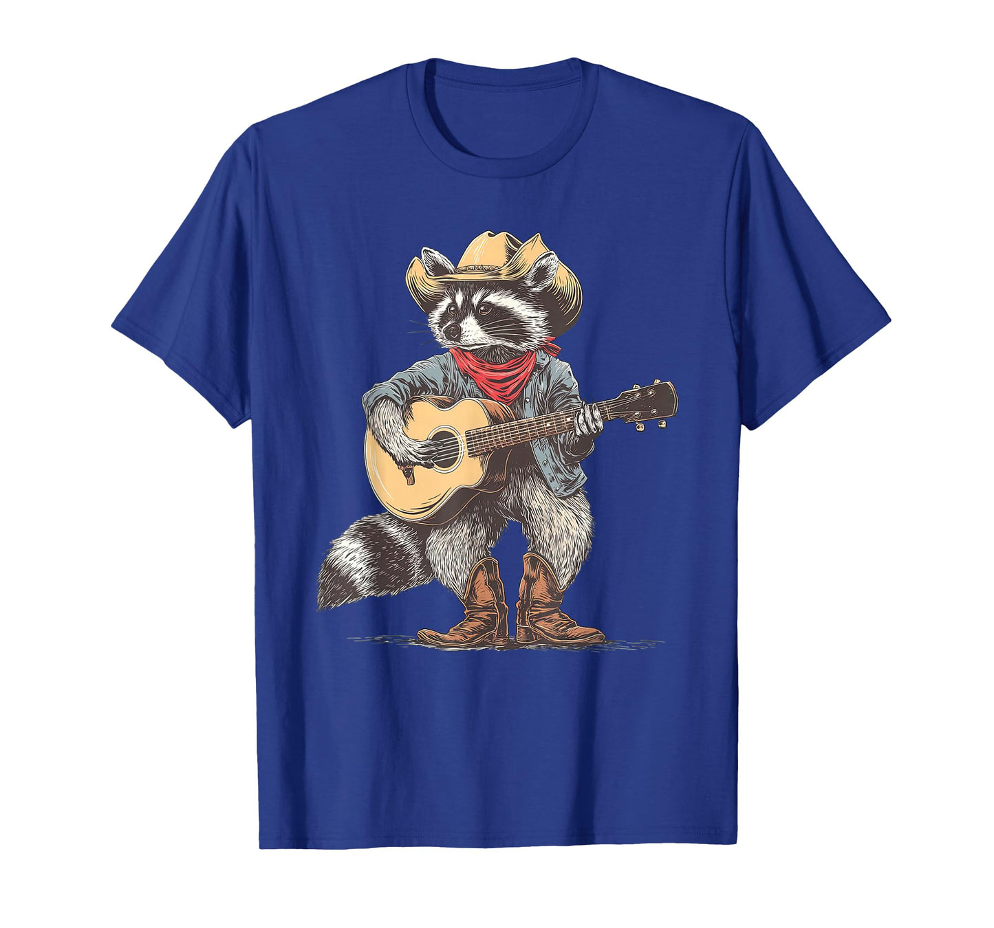 Cowboy Raccoon Playing Guitar Funny Western Country Music T-Shirt
