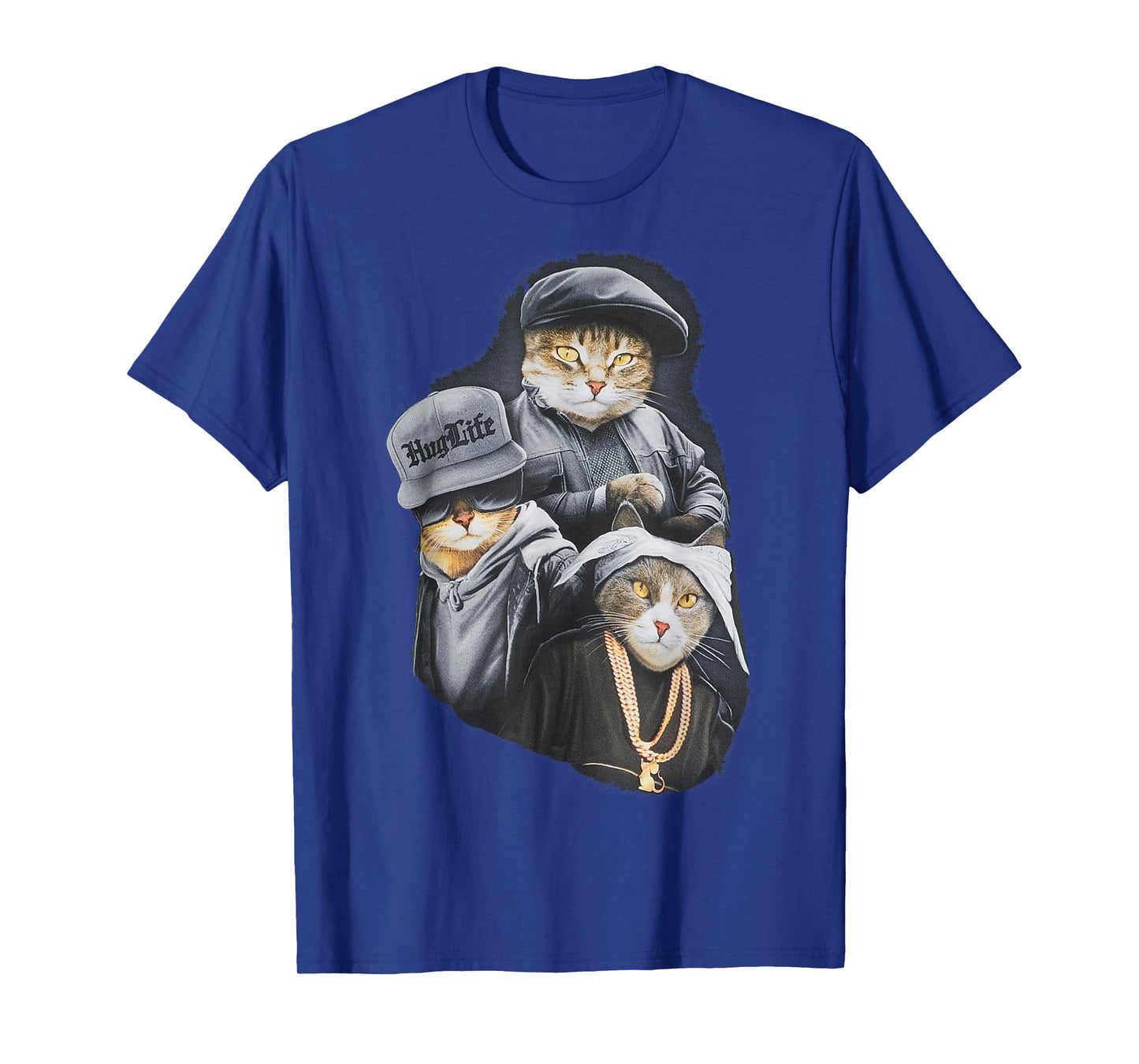 Hug Life Cat Designs Black Unisex Adult Classic Fit Modern Classic Cartoon Life T-Shirt