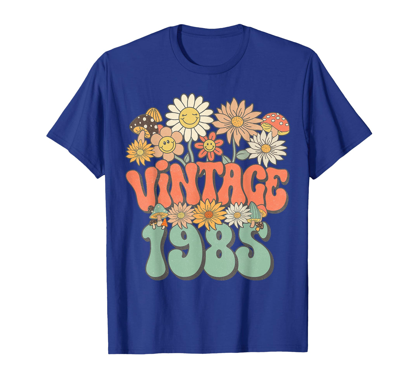 Retro Groovy Vintage 1985 Floral Hippie Daisy 40th Birthday T-Shirt