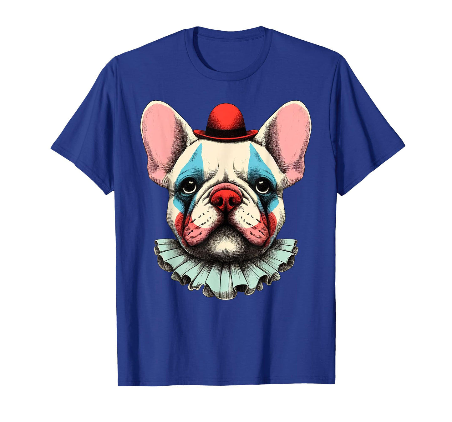 Cute Spooky French Bulldog Clown Halloween Funny Frenchie Men Women Kids T-Shirt