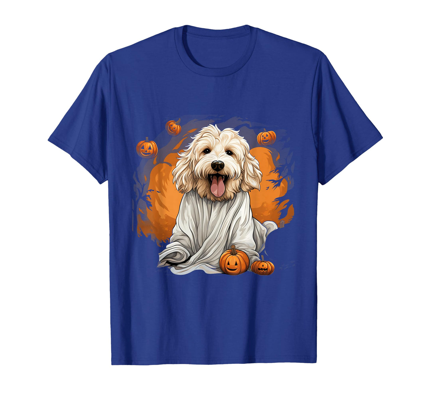 Goldendoodle Dog Ghost Funny Halloween Pumpkin For Dog T-Shirt