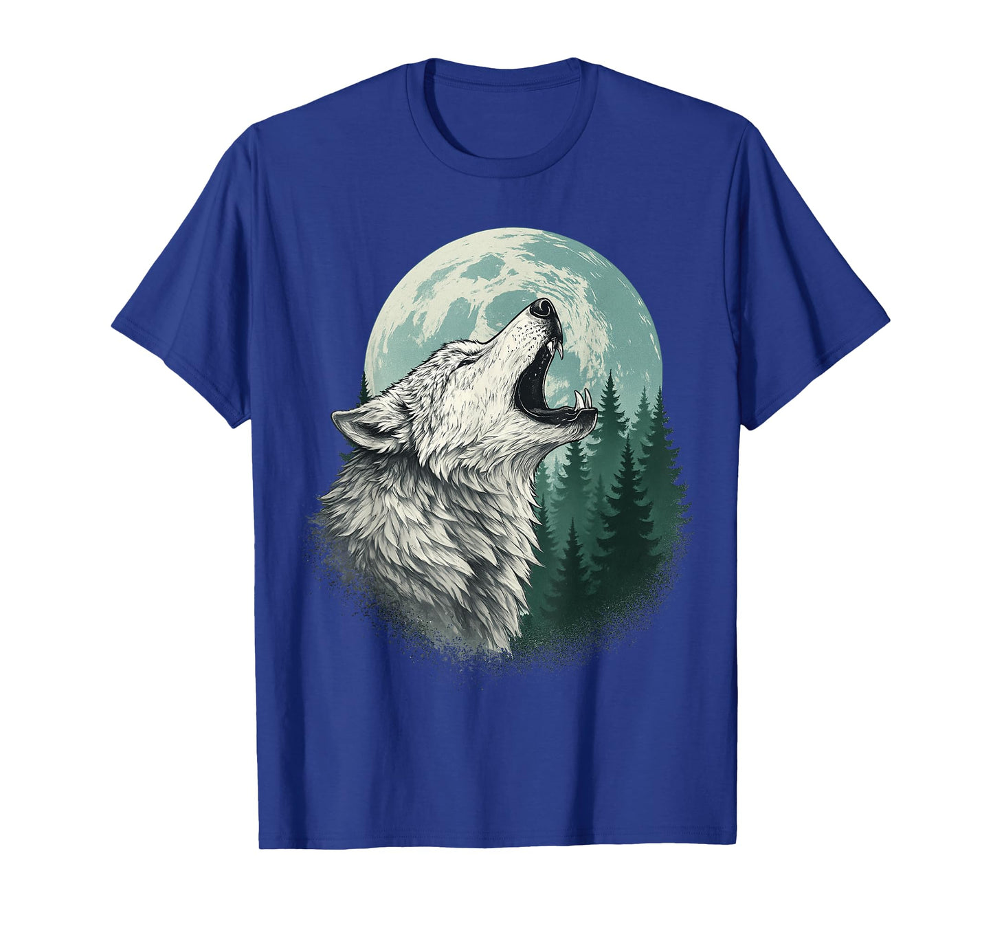 Wolf Howling at Moon Forest Wildlife Wolves Lovers T-Shirt