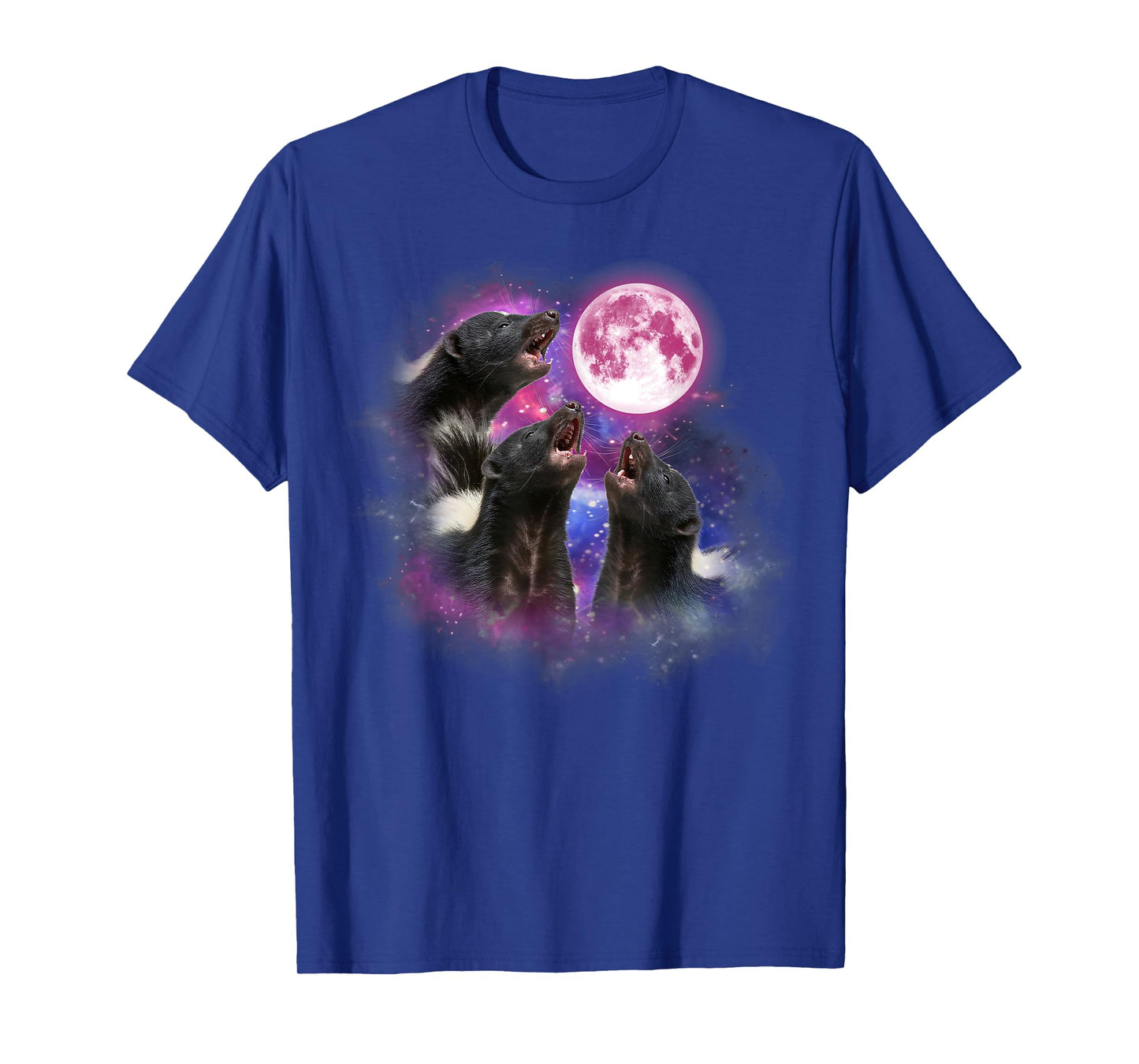 Skunk Howling At The Moon Wildlife colorful skunk tie dye T-Shirt