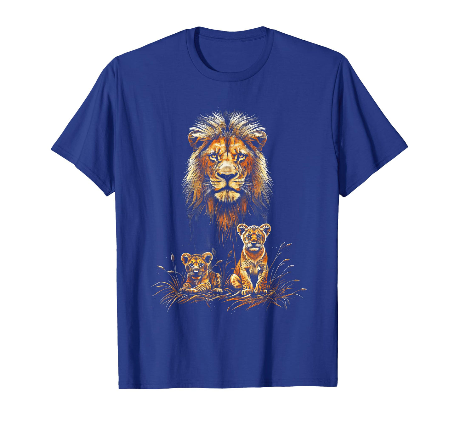 Lion Father Cubs Majestically Wildlife Jungle T-Shirt